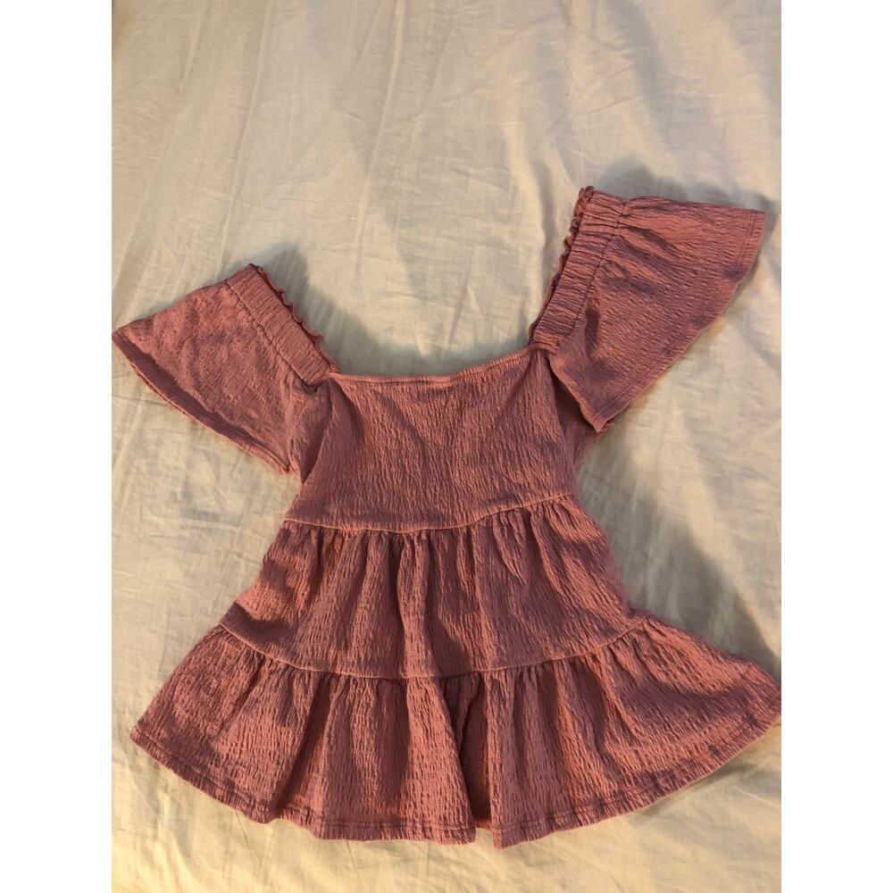Altar'd State pink babydoll top with ruffle sleeves Size XS
